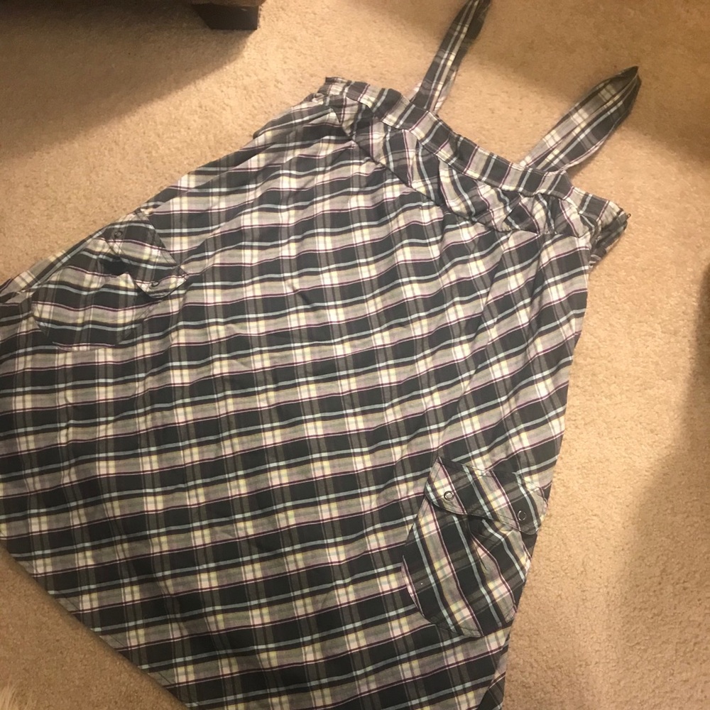 Divided Colorful Plaid Babydoll Dress